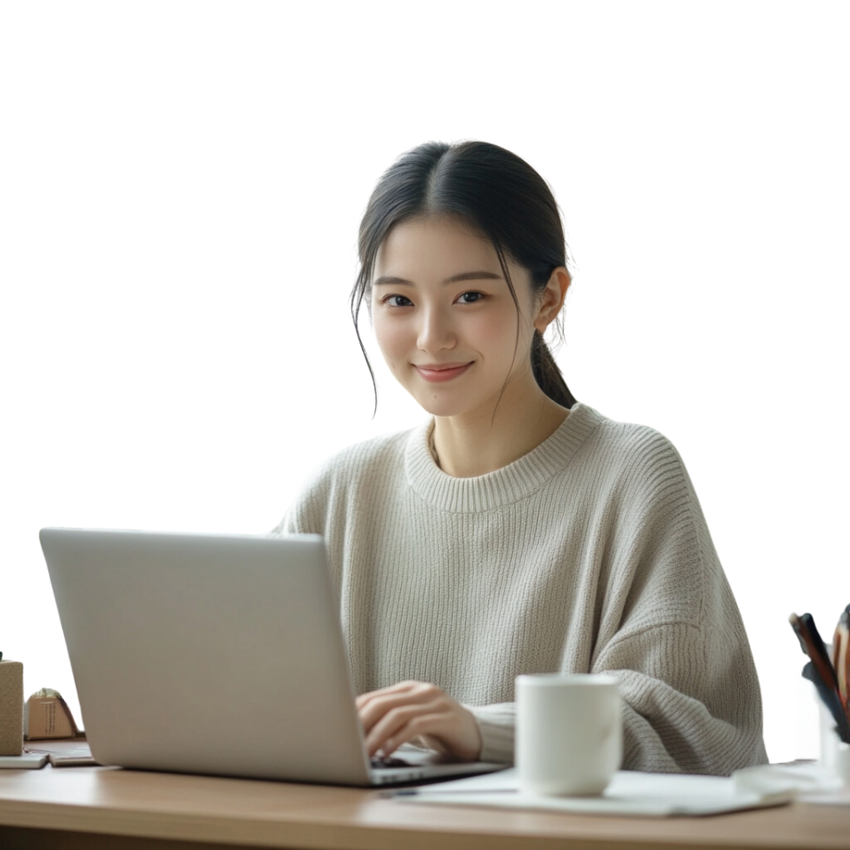 Woman using laptop